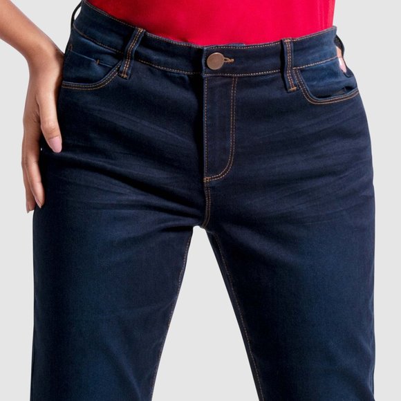 OLGYN Women Stretch Dark Blue Denim Pant Slim Fit - Picture 4 of 5